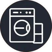 Clean icon of a washing machine symbolizing fast appliance removal services