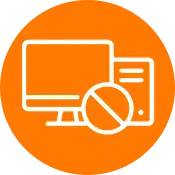 Modern icon of a computer and disc representing electronics and e-waste removal services